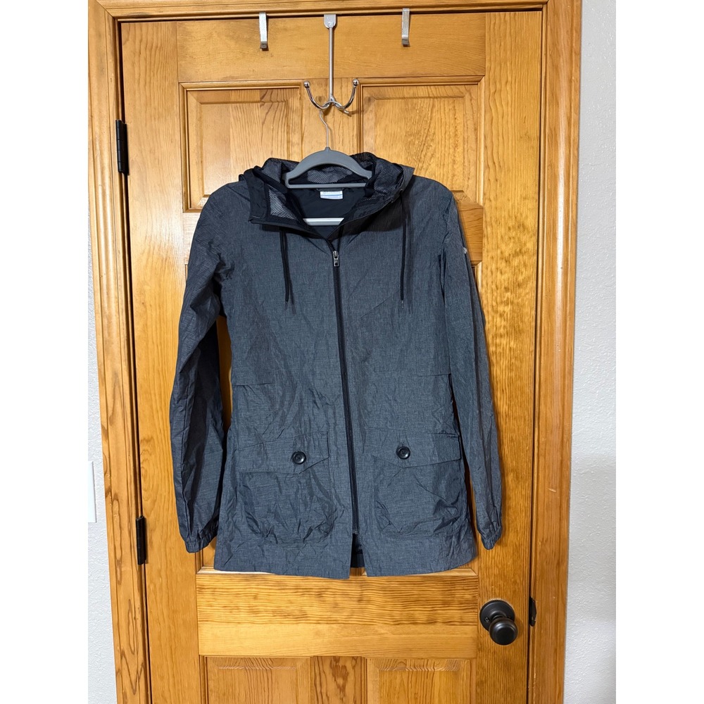 Columbia Omni-Tech Waterproof Rain Jacket Gray Heather Womens Small